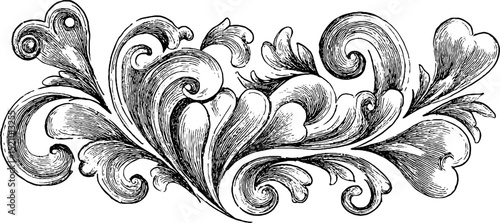 Elegant paisley ornamental engraving for decorative design projects
