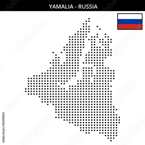 Medium square dotted map of Yamalia in Russia