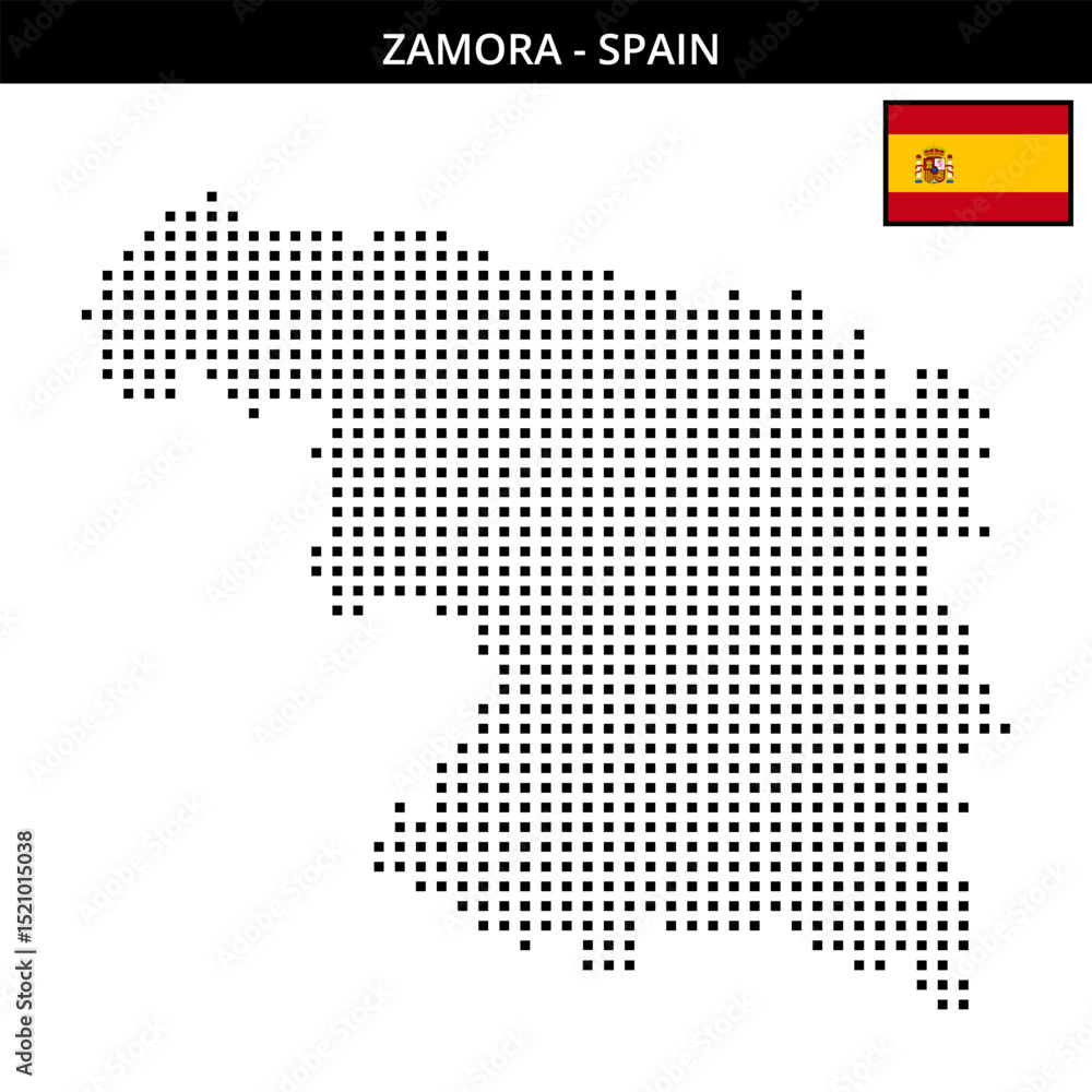 Fototapeta premium Medium square dotted map of zamora in Spain