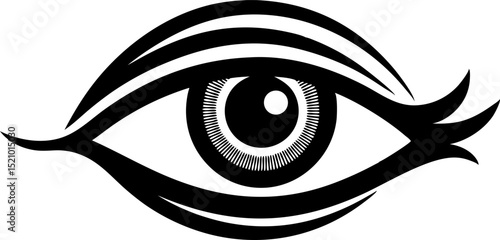 Eye of Providence Black Silhouette Isolated Vector Graphic