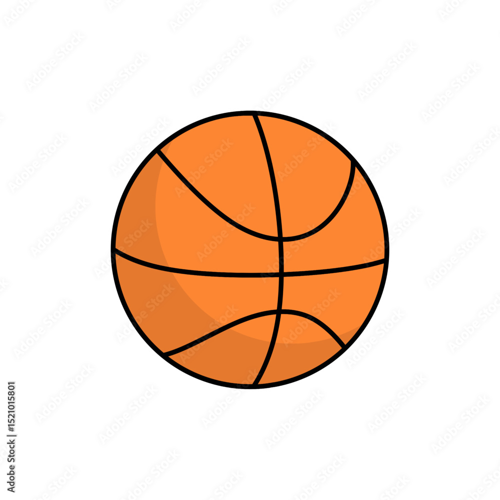Fototapeta premium Basketball Ball Flat Icon Isolated on White