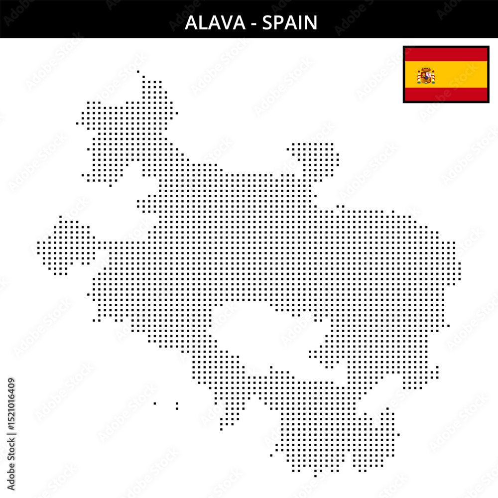 Obraz premium Small square dotted map of alava in Spain
