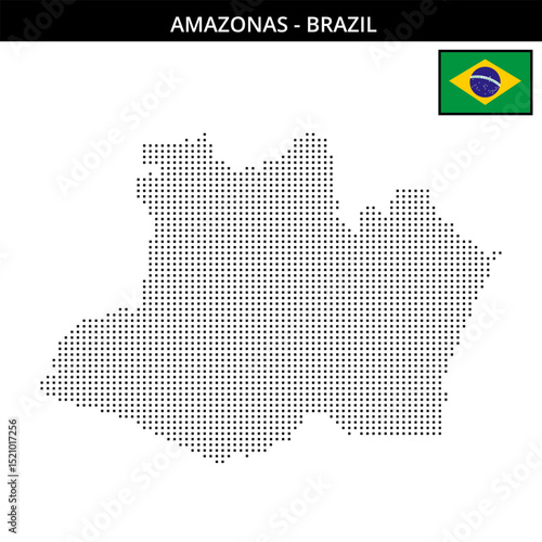 Small square dotted map of amazonas in Brazil
