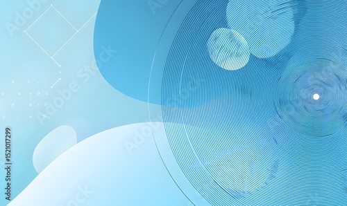 Abstract Blue Orb and Swirls Background