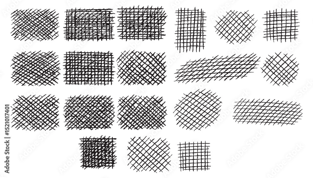 Fototapeta premium crosshatch texture set vector illustration