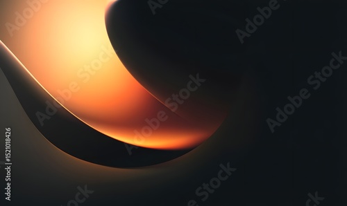 Abstract Orange and Black Swirl