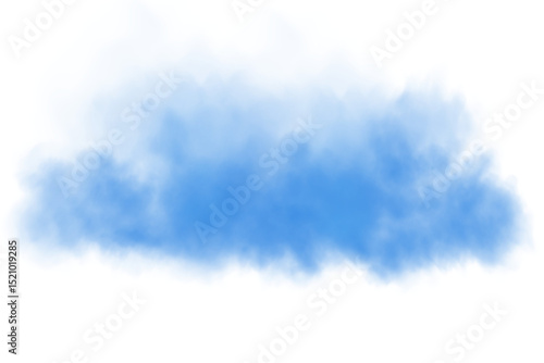 Fotografie Blue cloud, realistic fog clipart cut out