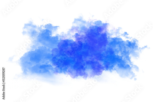 Fotografie Blue cloud, realistic fog clipart isolated background