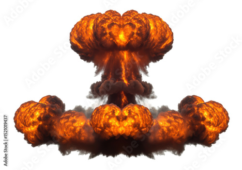 Isolated Dramatic Mushroom Cloud from Atomic Explosion