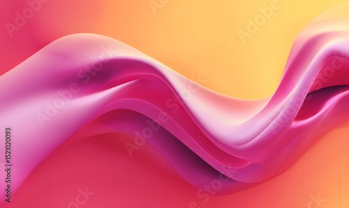 Abstract Pink and Orange Fluid Wave