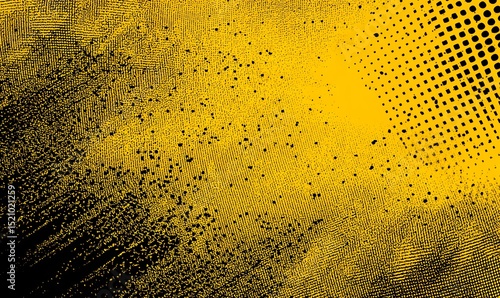 Abstract Yellow and Black Grid Texture