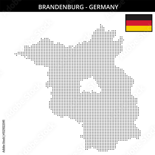 Small square dotted map of brandenburg in Germany