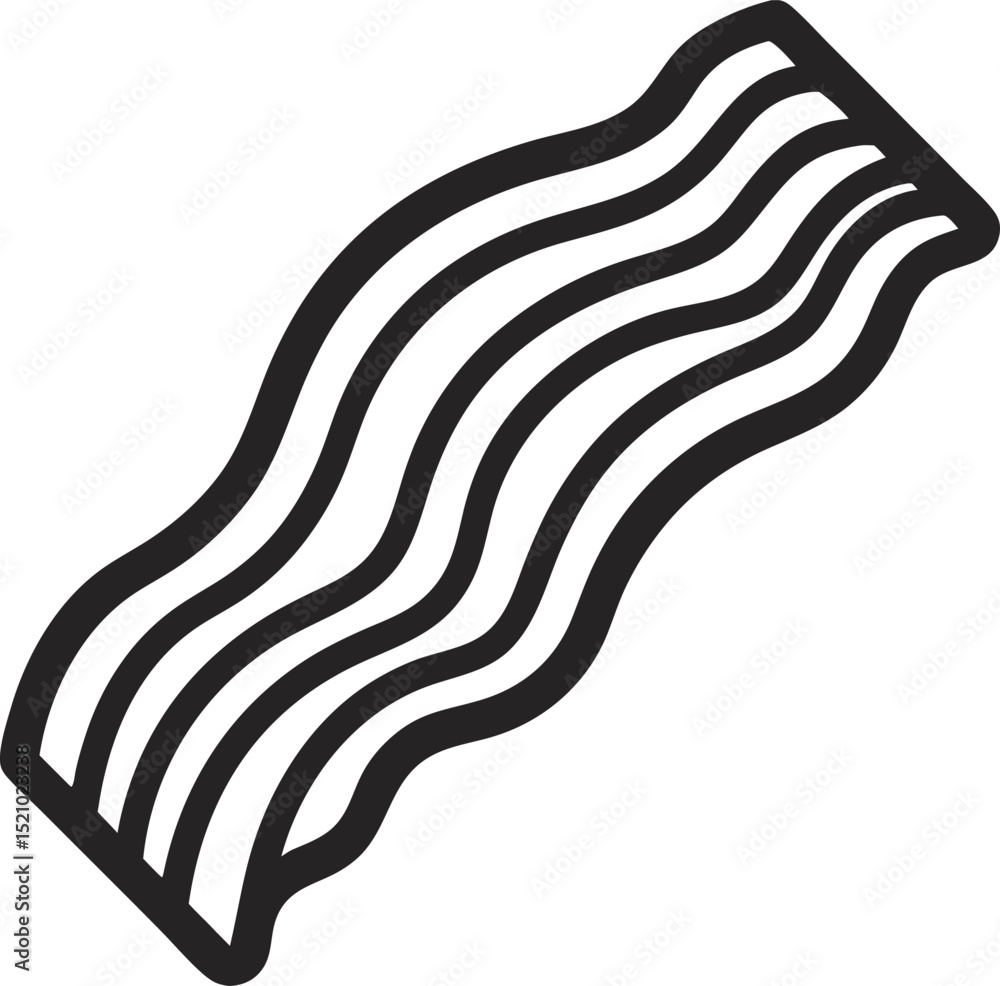 Obraz premium Bacon vector line art icon black and white , white background 