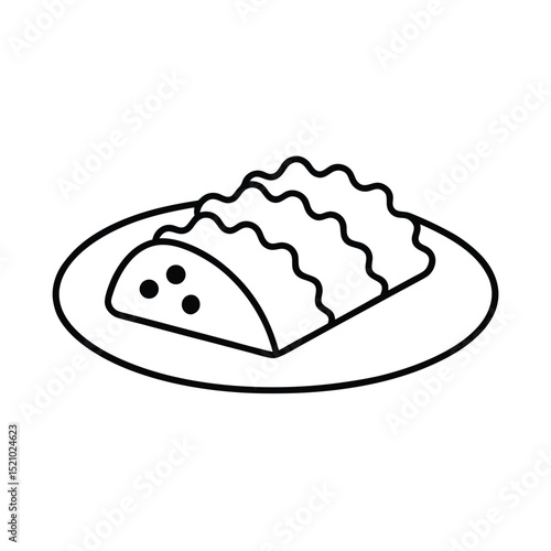 Enchiladas Mexican Meal Hand Drawn Art Line Art Vector illustration
