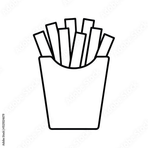 French Fries Fast Food Side Sketch Art Line Art Vector illustration

