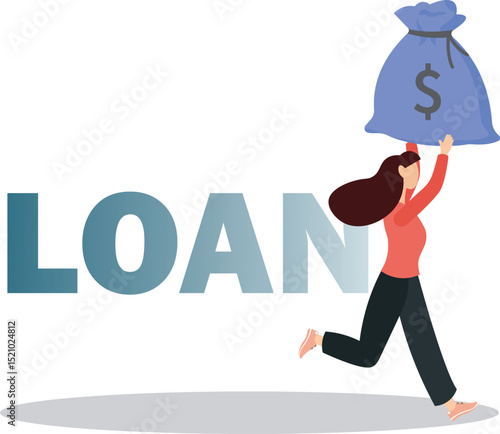 Mortgage and Home Buying Concept. Huge Human Hand Put Golden Coin into Slot at Roof of Cottage House. Investment in Real Estate, Loan Payment, Building Purchase, Debt. Cartoon Vector Illustration