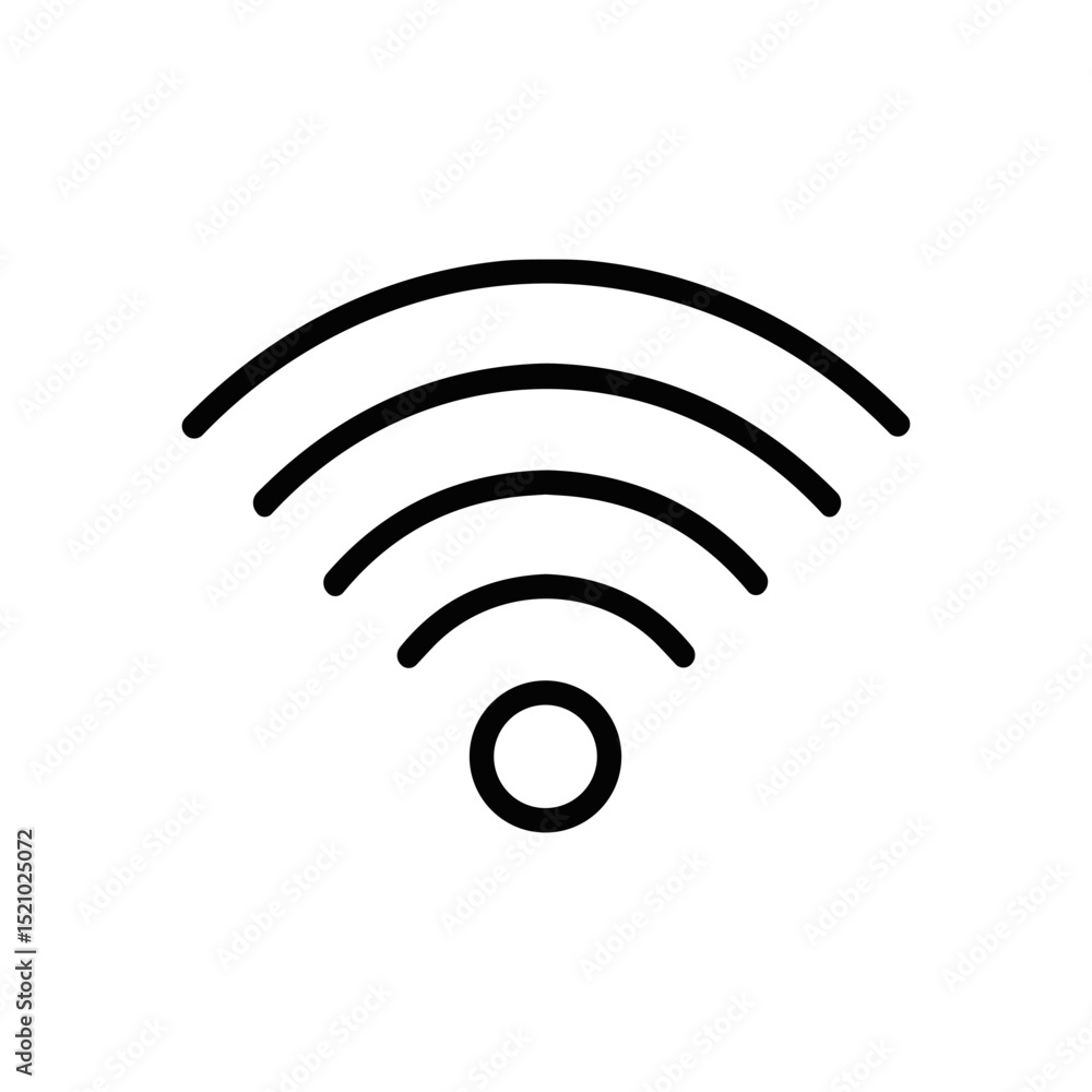 Wifi symbol with radiating arcs icon illustration element Wifi symbol with radiating arcs icon illustration element
