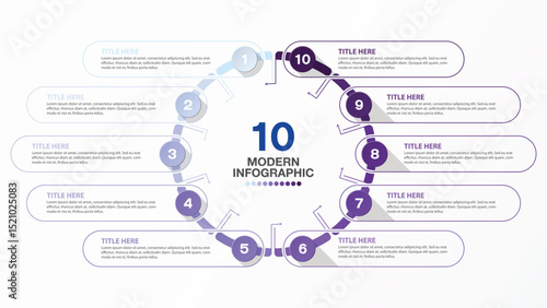 Ten infographic, Template for presentation.