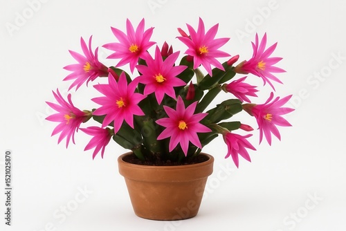 Wallpaper Mural Vibrant pink easter cactus blooming in terracotta pot Torontodigital.ca
