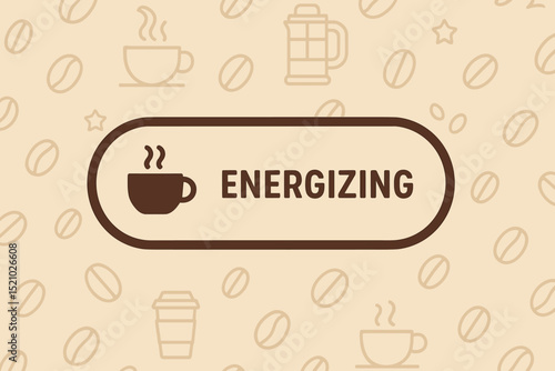 Energizing Coffee Break Banner Design with Coffee Beans and Cups. Modern, Simple, Minimalist Vector Illustration for Cafes, Restaurants, and Morning Boost Concepts