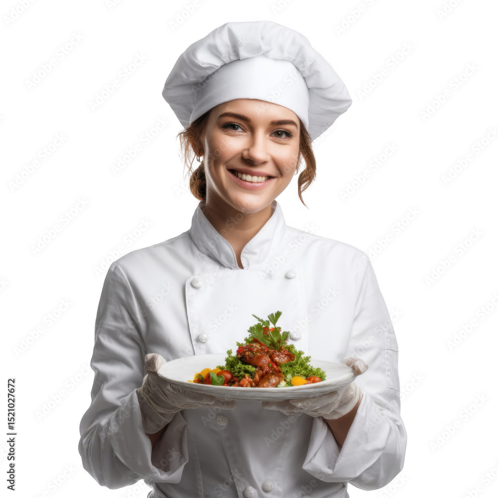 Chef Holding Salad Plate Chef Holding Salad Plate