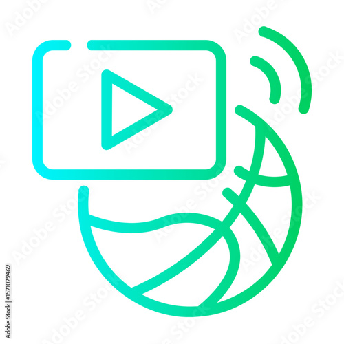 sport streaming Line Gradient Icon