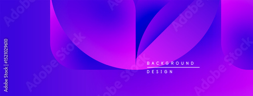 Abstract gradient design. Purple hues blend smoothly creating flowing shapes. Minimalist aesthetic with text elements below.