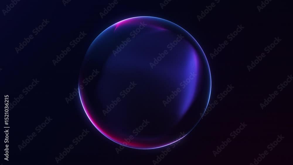 Stylized blue gradient sphere softly glowing in seamless 4K 60FPS loop. Ideal for futuristic motion graphics, digital branding, and presentations.