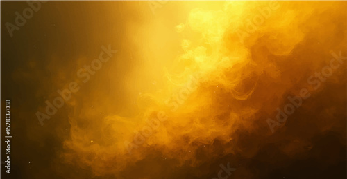 Abstract dark yellow with light rays and a hint of smoke texture.