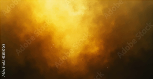 Abstract dark yellow with light rays and a hint of smoke texture.