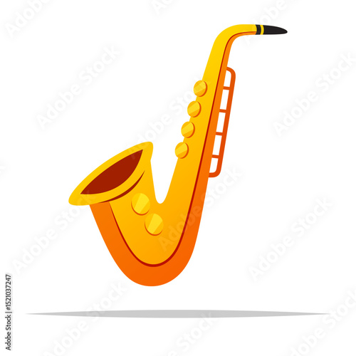 Cartoon saxophone vector isolated illustration