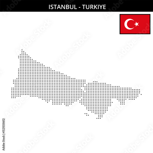 Small square dotted map of istanbul in Turkiye