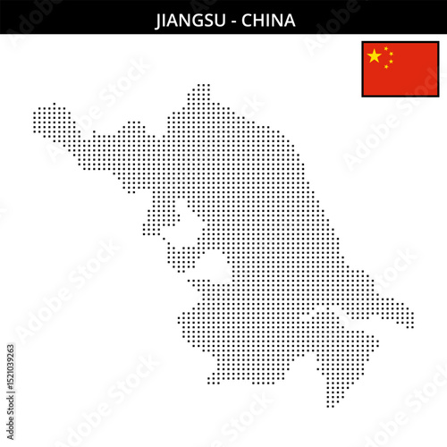 Small square dotted map of jiangsu in China