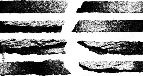 Vintage engraved set of old masking tape strips for design and decoration projects