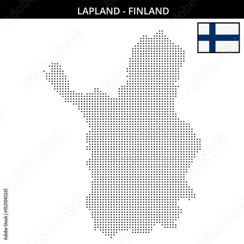 Small square dotted map of lapland in Finland