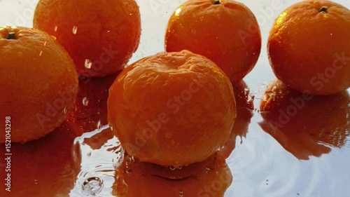 Orange with splash, drip and whirlpool. Makes a refreshing impression. Horizontal Video.