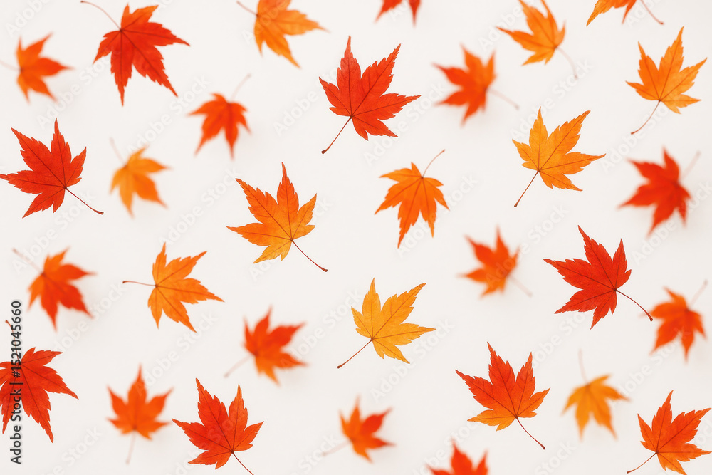 Colorful autumn leaves spread out on a white background. Colorful autumn leaves spread out on a white background.
