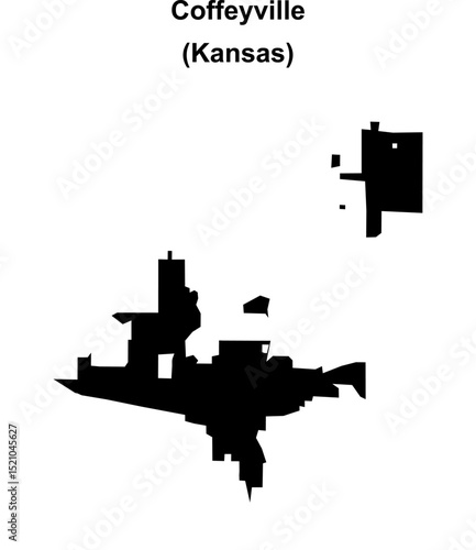 Coffeyville (Kansas) blank outline map