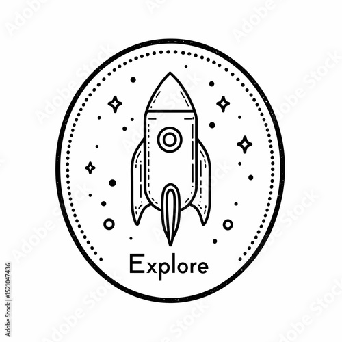 Rocket Ship Exploration: A sleek rocket ship blasts off into the cosmos, its trajectory leading towards discovery. Embrace the spirit of exploration with this simple yet powerful illustration.