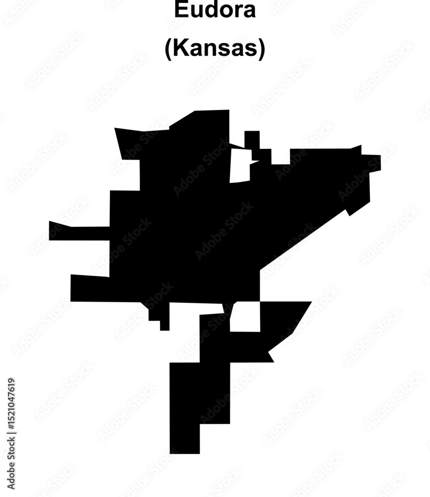 Obraz premium Eudora (Kansas) blank outline map