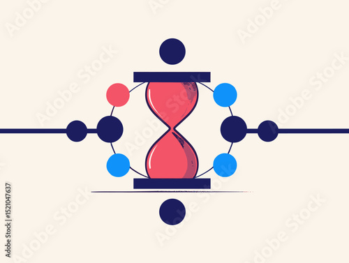 Time's Passage: A unique illustration of an hourglass, symbolizing the relentless flow of time and its influence on various aspects of human endeavor.