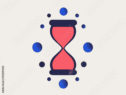 Hourglass Icon: An hourglass icon in the shape of a classic hourglass, a symbol of the relentless march of time, surrounded by a geometric arrangement, capturing the essence of timing.