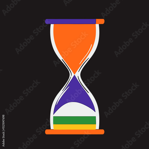 Hourglass Time: A visually striking illustration of an hourglass, symbolizing the relentless flow of time. The design evokes the concept of time passing.