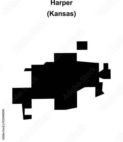 Harper (Kansas) blank outline map