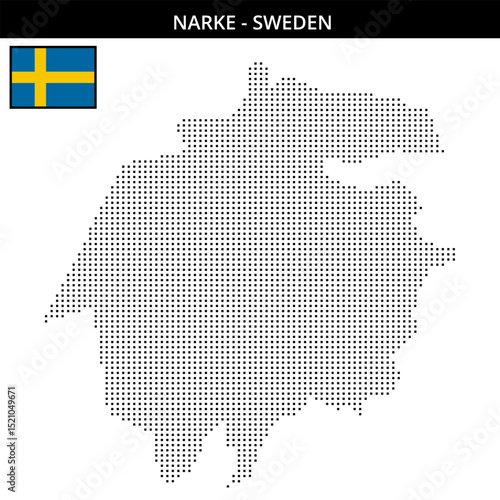 Small square dotted map of Narke in Sweden