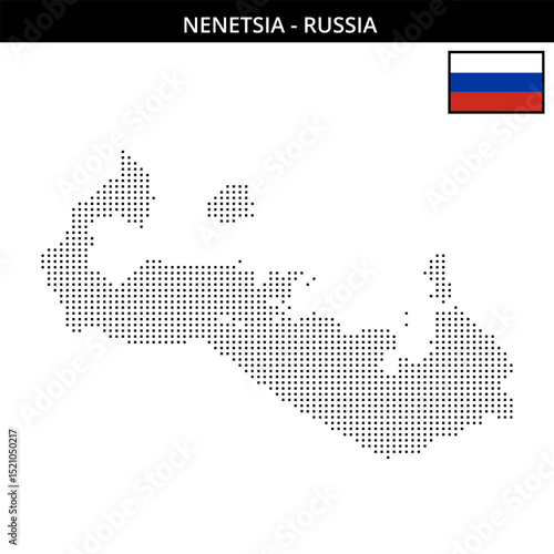 Small square dotted map of Nenetsia in Russia