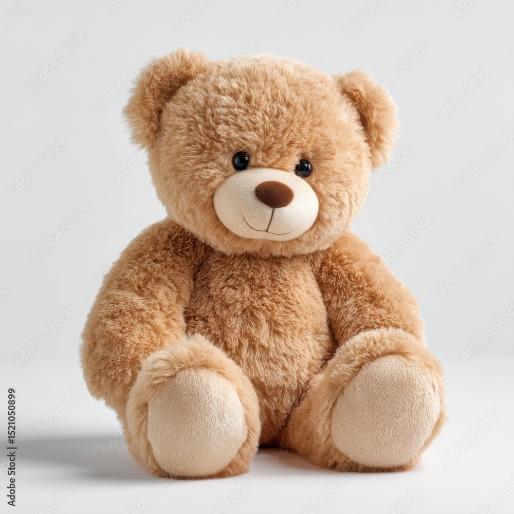 Cute teddy bear sitting upright on a white background Cute teddy bear sitting upright on a white background