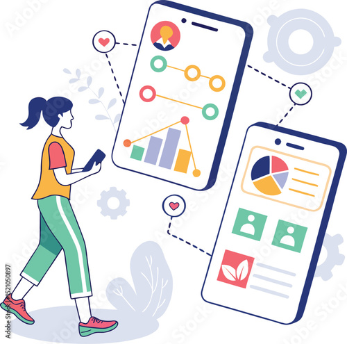 mobile phone with social media icons