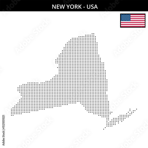 Small square dotted map of new-york in the USA