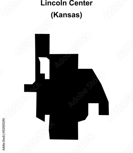 Lincoln Center (Kansas) blank outline map